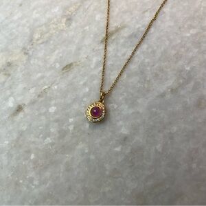 Ippolita 18K Y Gold Diamonds & Composite Ruby Mini Lollipop Pendant Necklace